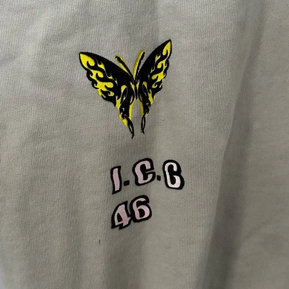 Bershka Lucky Me Graphic Tattoo Art Crewneck Sweatshirt, size M - Picture 4 of 7